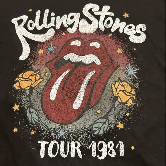 New Rolling Stones T Shirt L Womens 1981 North America Tour Rock & Roll Band - Picture 2 of 9